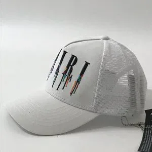 Amiri White Cap with Multicolor Logo AMIRI White Hat with Multicolor Logo main image 4